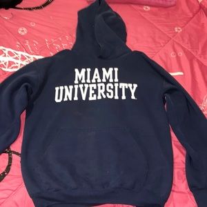 Blue Miami University hoodie! Women’s Size M worn once still in great condition